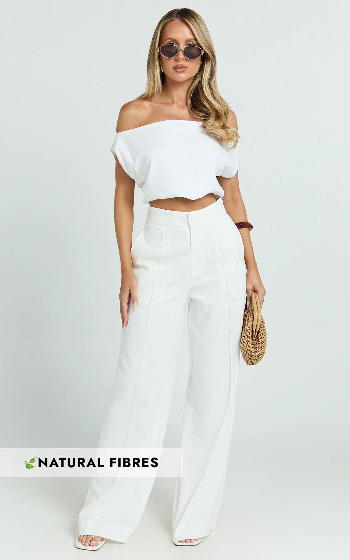 Juniper Pants - Linen Wide Leg Pants in White