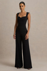 Everlee | Black Sweetheart-Neck Jumpsuit