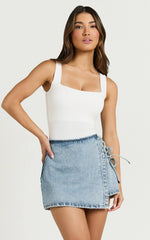 Off My Back Bodysuit - Square Neck Bodysuit in White