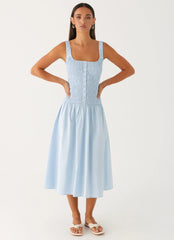 Wildflower Midi Dress - Blue